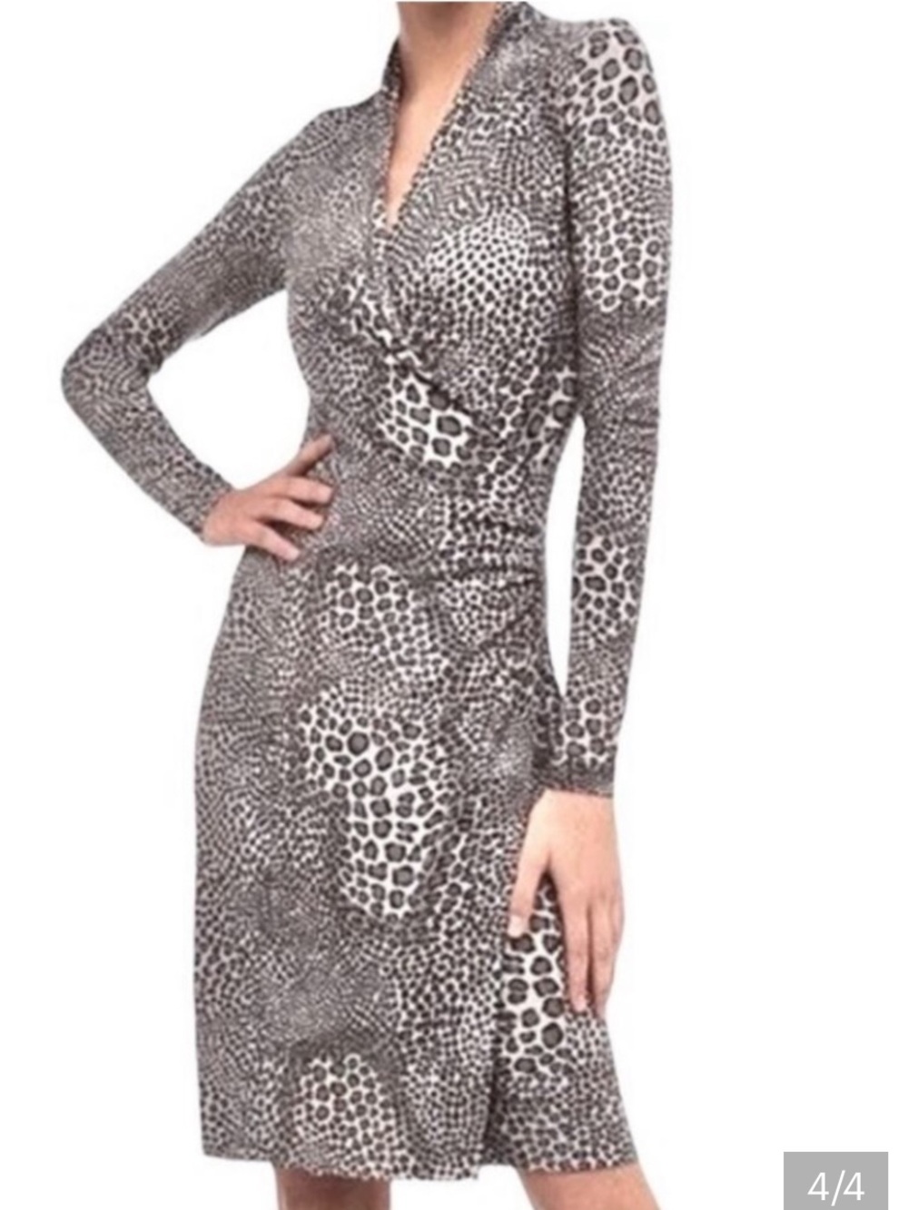 Norma Kamali Leopard Print faux Wrap Dress